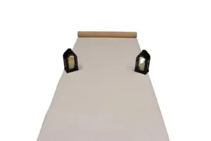 Hvid Løber i filt - REST 460X100 CM