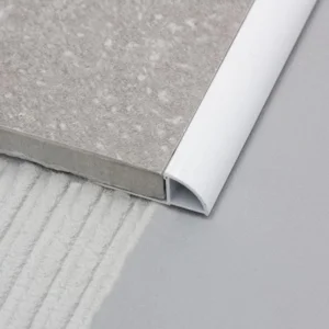 Klinkeprofiler, Kvartrund afslutning u/huller, hvid plast 