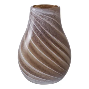 Vase, i brunt glas Ø16 cm