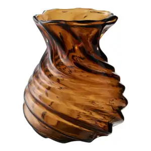 Vase, mundblæst glas, smoked brun