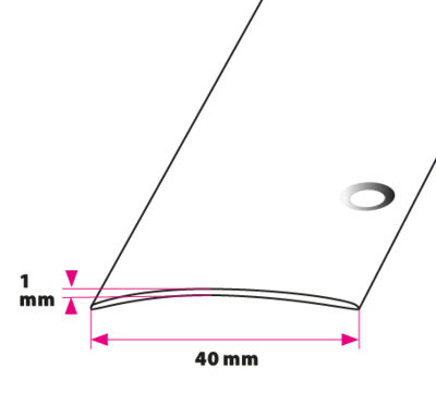 Overgangsprofil, 40 mm. buet sidehullet 