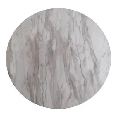 Spisebord Bolzano, Rundt med marmor look bordplade