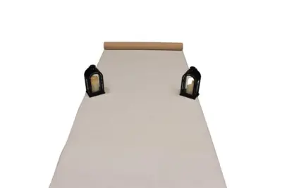 Hvid Løber i filt - REST 460X100 CM