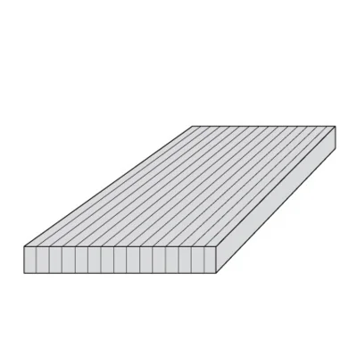 19 mm bambusplade - Side pressed, Ecru