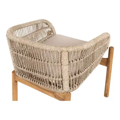 Terracina Spisebordsstol akacietræ med beige hynde