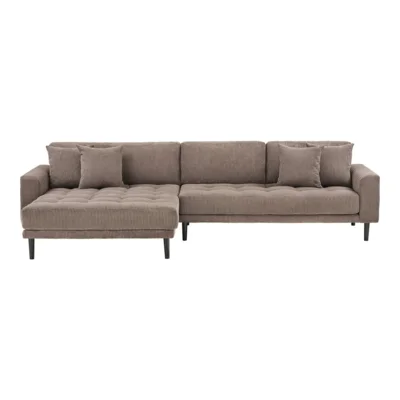 Lido Lounge Sofa, venstrevendt i brun fløjl