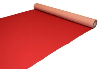Rødt messetæppe med riller og skumbagside - REST 260X200 CM.