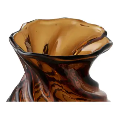 Vase, mundblæst glas, smoked brun
