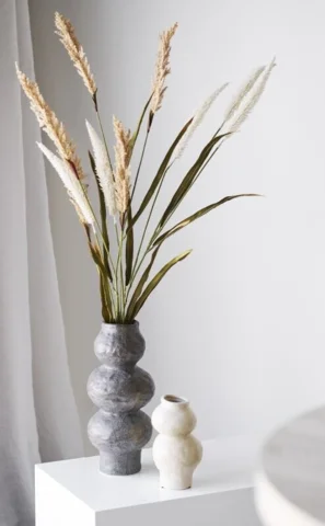Vase, mørkegrå keramik