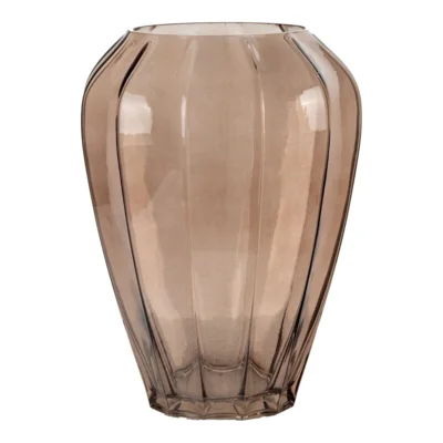 Vase i brunt glas