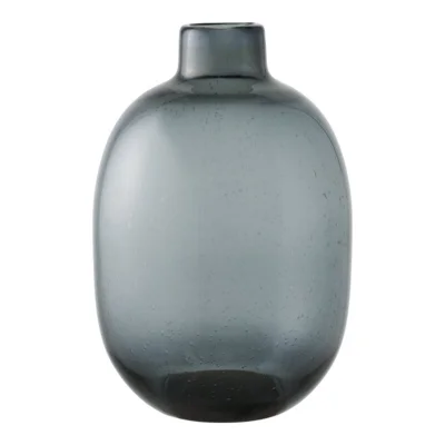 Vase i sort smoked glas