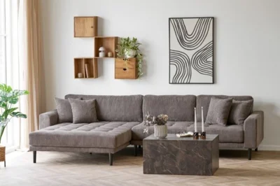 Prague Sofabord, brunt marmor look