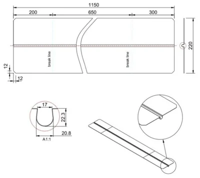 Varmefordelingsplade til 38 mm. Klimagulv - GT Build Ø20 mm.