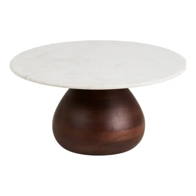 Heide Sofabord, Mango træ og marmor - 35 cm. - UDSOLGT TIL UGE 41