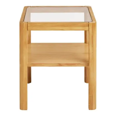 Lourmarin Hjørnebord, egefiner og hærdet glas
