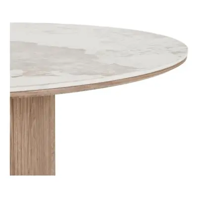 Athens Spisebord, keramik bordplade i hvid og brun, 210 mm