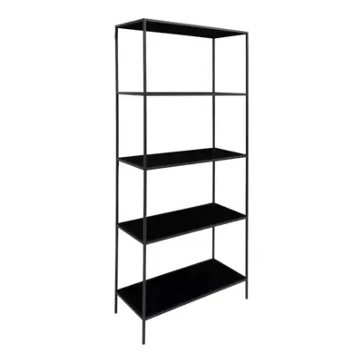 Vita Reol med 5 hylder, sort metal