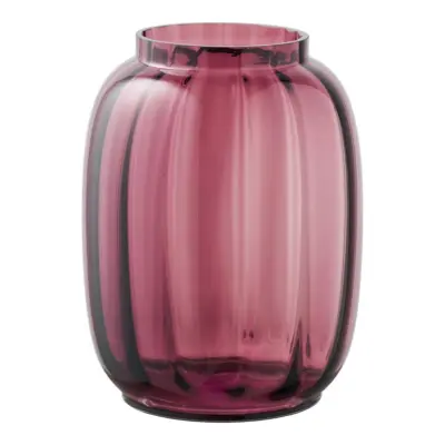 Kastanje rød vase i mundblæst glas
