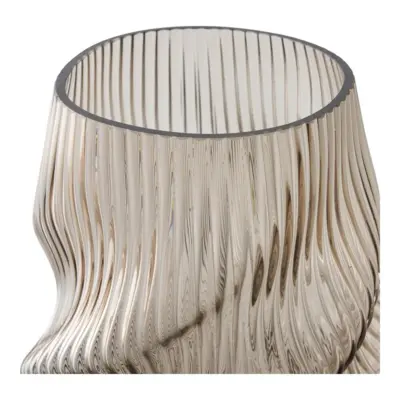 Mundblæst vase i brunt glas