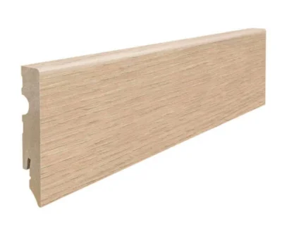 Fodpanel til laminatgulv, Eg Eleganza cremehvid/Eg Flavia hvid, 15x80 mm.
