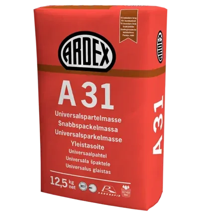 Ardex A31, Gulv & Vægspartelmasse 12,5 kg.