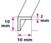 10 x 10 x 2 mm vinkelprofil - u/huller