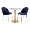 Spisebord Bolzano, Rundt med marmor look bordplade