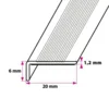 Vinkelprofil, 20x6 mm. u. huller
