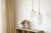 Loftlampe Argalo i hvidt glas