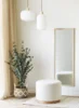 Loftlampe Argalo i hvidt glas