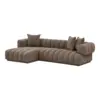 Aurora Loungesofa, Brun og venstrevendt med 3 puder