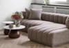 Aurora Loungesofa, Brun og højrevendt med 3 puder
