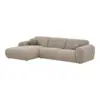 Clyde Loungesofa, Sten-grå venstrevendt og med 2 puder