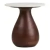Heide Hjørnebord, Mango træ og marmor - 41 cm.
