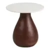 Heide Hjørnebord, Mango træ og marmor - 41 cm.