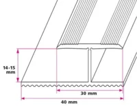 14-15 mm. dilatationsskinne - sidehullet 