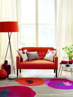 Sanderson - Poppies Red Orange 