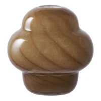 Vase, i brunt glas